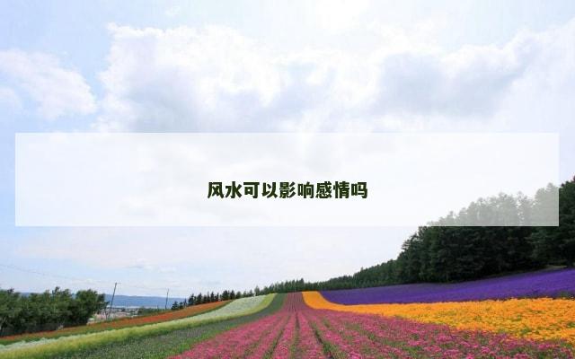 风水可以影响感情吗