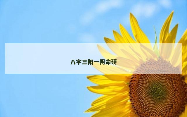 八字三阳一阴命硬