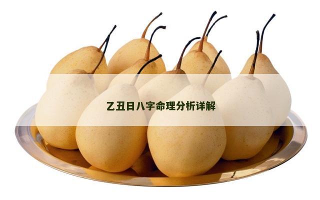 乙丑日八字命理分析详解