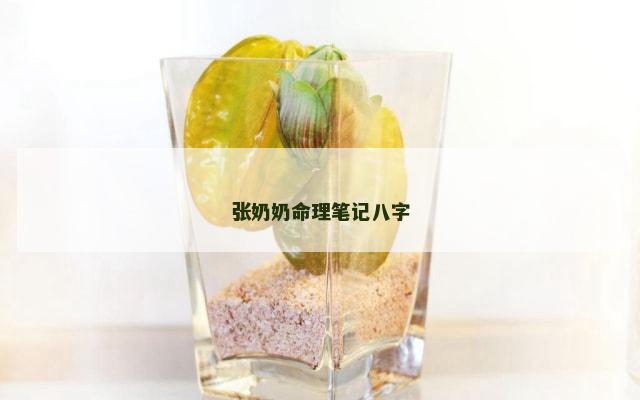 张奶奶命理笔记八字