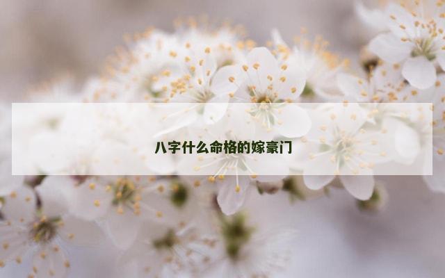 八字什么命格的嫁豪门