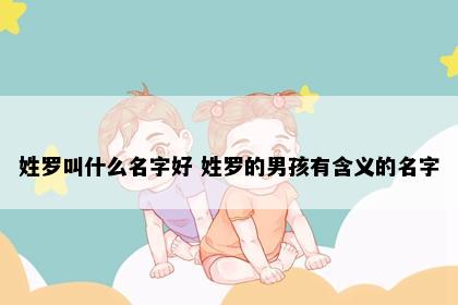 姓罗叫什么名字好 姓罗的男孩有含义的名字