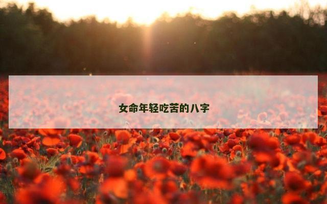 女命年轻吃苦的八字