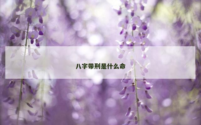 八字带刑是什么命