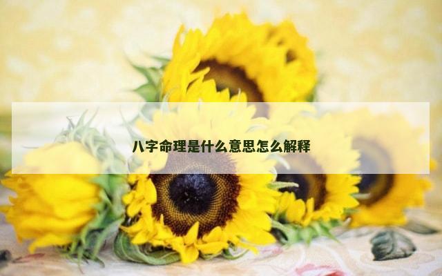 八字命理是什么意思怎么解释