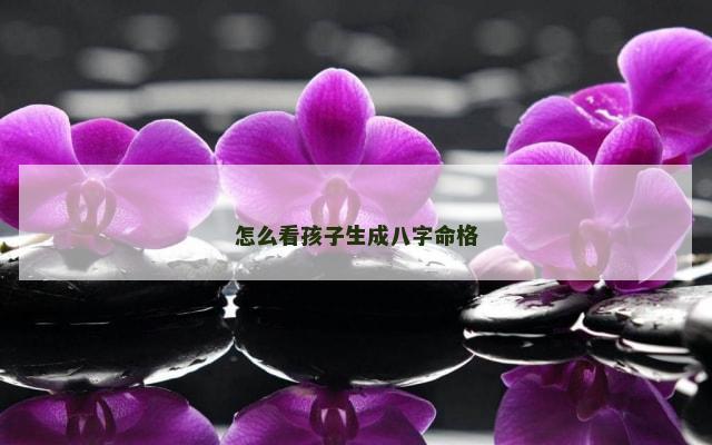怎么看孩子生成八字命格