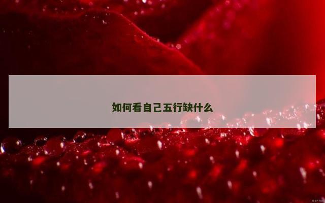 如何看自己五行缺什么