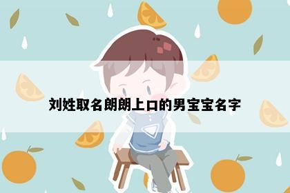 刘姓取名朗朗上口的男宝宝名字
