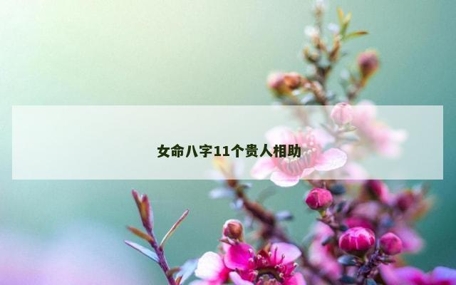 女命八字11个贵人相助
