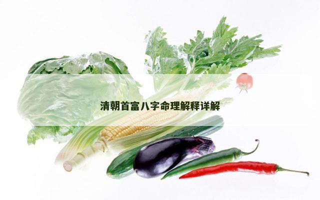 清朝首富八字命理解释详解