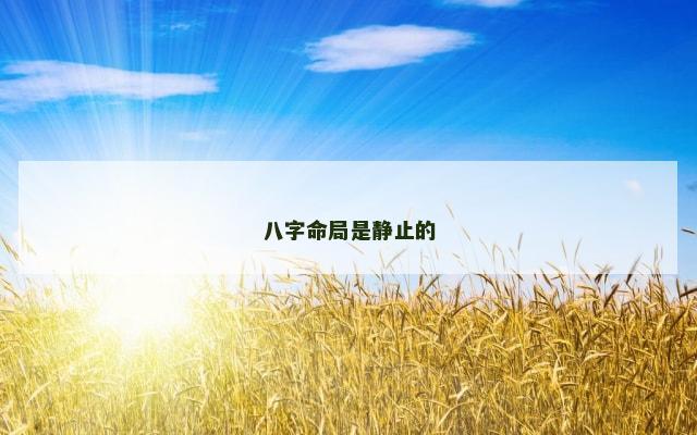 八字命局是静止的