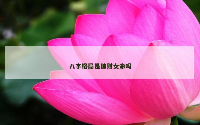八字格局是偏财女命吗
