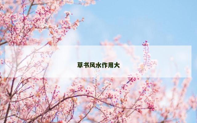 草书风水作用大